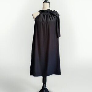LaRoque Caroline Black Halter Neck Dress Women’s 6 Bow Tie One Shoulder Cocktail
